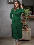 NEW ARRIVAL COTTON PRINTED KURTI  GREEN