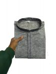 NEW ARRIVAL COTTON THREAD WORK MEN'S KURTA PAYJAMA  GREY