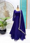 NEW ARRIVAL FENDI SILK EMBROIDERY SEQUENCE WORK GOWN WITH DUPATTA PARTY WEAR WHOLESALE PRICE ETHNIC GARMENT (4)
