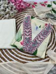 NEW ARRIVAL GEORGETTE EMBROIDERY AND PRINT WORK TOP BOTTOM WITH DUPATTA FESTIVE WEAR WHOLESALE PRICE ETHNIC GARMENT (4)