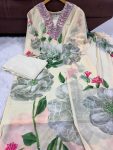 NEW ARRIVAL GEORGETTE EMBROIDERY AND PRINT WORK TOP BOTTOM WITH DUPATTA FESTIVE WEAR WHOLESALE PRICE ETHNIC GARMENT (4)