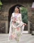 NEW ARRIVAL GEORGETTE EMBROIDERY AND PRINT WORK TOP BOTTOM WITH DUPATTA FESTIVE WEAR WHOLESALE PRICE ETHNIC GARMENT (4)