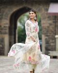 NEW ARRIVAL GEORGETTE EMBROIDERY AND PRINT WORK TOP BOTTOM WITH DUPATTA FESTIVE WEAR WHOLESALE PRICE ETHNIC GARMENT (4)