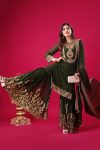 NEW ARRIVAL GEORGETTE EMBROIDERY SEQUENCE THREAD WORK TOP SHARARA WITH DUPATTA FESTIVE WEAR WHOLESALE PRICE ETHNIC GARMENT (17)