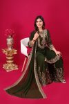 NEW ARRIVAL GEORGETTE EMBROIDERY SEQUENCE THREAD WORK TOP SHARARA WITH DUPATTA FESTIVE WEAR WHOLESALE PRICE ETHNIC GARMENT (17)