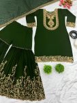 NEW ARRIVAL GEORGETTE EMBROIDERY SEQUENCE THREAD WORK TOP SHARARA WITH DUPATTA FESTIVE WEAR WHOLESALE PRICE ETHNIC GARMENT (17)