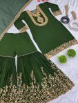 NEW ARRIVAL GEORGETTE EMBROIDERY SEQUENCE THREAD WORK TOP SHARARA WITH DUPATTA FESTIVE WEAR WHOLESALE PRICE ETHNIC GARMENT (17)