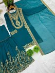 NEW ARRIVAL GEORGETTE EMBROIDERY SEQUENCE THREAD WORK TOP SHARARA WITH DUPATTA FESTIVE WEAR WHOLESALE PRICE ETHNIC GARMENT(13)