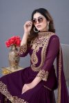 NEW ARRIVAL GEORGETTE EMBROIDERY SEQUENCE THREAD WORK TOP SHARARA WITH DUPATTA PARTY WEAR WHOLESALE PRICE ETHNIC GARMENT (32)