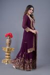 NEW ARRIVAL GEORGETTE EMBROIDERY SEQUENCE THREAD WORK TOP SHARARA WITH DUPATTA PARTY WEAR WHOLESALE PRICE ETHNIC GARMENT (32)