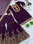 NEW ARRIVAL GEORGETTE EMBROIDERY SEQUENCE THREAD WORK TOP SHARARA WITH DUPATTA PARTY WEAR WHOLESALE PRICE ETHNIC GARMENT (32)