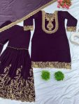 NEW ARRIVAL GEORGETTE EMBROIDERY SEQUENCE THREAD WORK TOP SHARARA WITH DUPATTA PARTY WEAR WHOLESALE PRICE ETHNIC GARMENT (32)