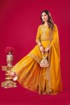 NEW ARRIVAL GEORGETTE EMBROIDERY SEQUENCE THREAD WORK TOP SHARARA WITH DUPATTA PARTY WEAR WHOLESALE PRICE ETHNIC GARMENT (42)
