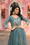 NEW ARRIVAL GEORGETTE EMBROIDERY SEQUENCE WORK FLAIRED ONLY GOWN PARTY WEAR WHOLESALE PRICE ETHNIC GARMENT (5)