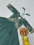 NEW ARRIVAL GEORGETTE EMBROIDERY SEQUENCE WORK FLAIRED ONLY GOWN PARTY WEAR WHOLESALE PRICE ETHNIC GARMENT (5)