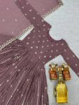 NEW ARRIVAL GEORGETTE EMBROIDERY SEQUENCE WORK GOWN WITH DUPATTA PARTY WEAR WHOLESALE PRICE ETHNIC GARMENT (2)