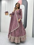 NEW ARRIVAL GEORGETTE EMBROIDERY SEQUENCE WORK GOWN WITH DUPATTA PARTY WEAR WHOLESALE PRICE ETHNIC GARMENT (2)