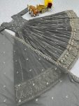 NEW ARRIVAL GEORGETTE EMBROIDERY SEQUENCE WORK GOWN WITH DUPATTA PARTY WEAR WHOLESALE PRICE ETHNIC GARMENT (9)