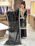 NEW ARRIVAL GEORGETTE EMBROIDERY SEQUENCE WORK TOP PALAZZO WITH DUPATTA FESTIVE WEAR WHOLESALE PRICE ETHNIC GARMENT (3)