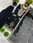NEW ARRIVAL GEORGETTE EMBROIDERY SEQUENCE WORK TOP PALAZZO WITH DUPATTA FESTIVE WEAR WHOLESALE PRICE ETHNIC GARMENT (3)