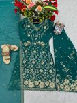 NEW ARRIVAL GEORGETTE EMBROIDERY SEQUENCE WORK TOP PALAZZO WITH DUPATTA PARTY WEAR WHOLESALE PRICE ETHNIC GARMENT (12)