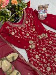 NEW ARRIVAL GEORGETTE EMBROIDERY SEQUENCE WORK TOP PALAZZO WITH DUPATTA PARTY WEAR WHOLESALE PRICE ETHNIC GARMENT (10)