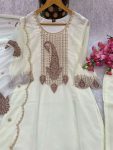 NEW ARRIVAL GEORGETTE EMBROIDERY THREAD AND SEQUENCE WORK TOP BOTTOM WITH DUPATTA FESTIVE WEAR WHOLESALE PRICE ETHNIC GARMENT (4)