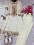 NEW ARRIVAL GEORGETTE EMBROIDERY THREAD AND SEQUENCE WORK TOP BOTTOM WITH DUPATTA FESTIVE WEAR WHOLESALE PRICE ETHNIC GARMENT (4)