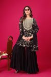 NEW ARRIVAL GEORGETTE EMBROIDERY WORK TOP SHARARA WITH DUPATTA FESTIVE WEAR WHOLESALE PRICE ETHNIC GARMENT (2)
