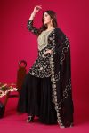 NEW ARRIVAL GEORGETTE EMBROIDERY WORK TOP SHARARA WITH DUPATTA FESTIVE WEAR WHOLESALE PRICE ETHNIC GARMENT (2)
