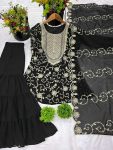 NEW ARRIVAL GEORGETTE EMBROIDERY WORK TOP SHARARA WITH DUPATTA FESTIVE WEAR WHOLESALE PRICE ETHNIC GARMENT (2)