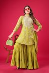NEW ARRIVAL GEORGETTE EMBROIDERY WORK TOP SHARARA WITH DUPATTA PARTY WEAR WHOLESALE PRICE ETHNIC GARMENT (2)