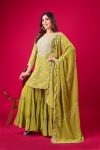 NEW ARRIVAL GEORGETTE EMBROIDERY WORK TOP SHARARA WITH DUPATTA PARTY WEAR WHOLESALE PRICE ETHNIC GARMENT (2)