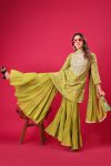 NEW ARRIVAL GEORGETTE EMBROIDERY WORK TOP SHARARA WITH DUPATTA PARTY WEAR WHOLESALE PRICE ETHNIC GARMENT (2)