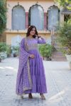 NEW ARRIVAL GEORGETTE SEQUENCE EMBROIDERY WORK GOWN WITH DUPATTA FESTIVE WEAR WHOLESALE PRICE ETHNIC GARMENT (10)