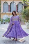 NEW ARRIVAL GEORGETTE SEQUENCE EMBROIDERY WORK GOWN WITH DUPATTA FESTIVE WEAR WHOLESALE PRICE ETHNIC GARMENT (10)