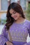 NEW ARRIVAL GEORGETTE SEQUENCE EMBROIDERY WORK GOWN WITH DUPATTA FESTIVE WEAR WHOLESALE PRICE ETHNIC GARMENT (10)