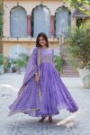 NEW ARRIVAL GEORGETTE SEQUENCE EMBROIDERY WORK GOWN WITH DUPATTA FESTIVE WEAR WHOLESALE PRICE ETHNIC GARMENT (10)