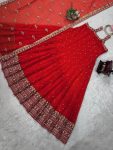 NEW ARRIVAL GEORGETTE THREAD WITH SEQUENCE WORK GOWN WITH DUPATTA PARTY WEAR WHOLESALE PRICE ETHNIC GARMENT (15)