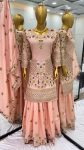 NEW ARRIVAL JALPARI COTTON EMBROIDERY SEQUENCE WORK TOP PALAZZO WITH DUPATTA FESTIVE WEAR WHOLESALE PRICE ETHNIC GARMENT (4)