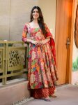 NEW ARRIVAL MUSLIN COTTON PRINTED TOP BOTTOM WITH DUPATTA FESTIVE WEAR WHOLESALE PRICE ETHNIC GARMENT (2)
