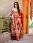 NEW ARRIVAL MUSLIN COTTON PRINTED TOP BOTTOM WITH DUPATTA FESTIVE WEAR WHOLESALE PRICE ETHNIC GARMENT (2)