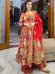 NEW ARRIVAL MUSLIN COTTON PRINTED TOP BOTTOM WITH DUPATTA FESTIVE WEAR WHOLESALE PRICE ETHNIC GARMENT (2)