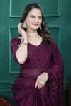 NEW ARRIVAL RANGOLI SILK EMBROIDERY MULTI SEQUENCE CUT WORK READY TO WEAR SAREE WITH UNSTITCHED BLOUSE PARTY WEAR WHOLESALE PRICE ETHNIC GARMENT (13)
