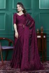 NEW ARRIVAL RANGOLI SILK EMBROIDERY MULTI SEQUENCE CUT WORK READY TO WEAR SAREE WITH UNSTITCHED BLOUSE PARTY WEAR WHOLESALE PRICE ETHNIC GARMENT (13)