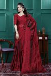 NEW ARRIVAL RANGOLI SILK EMBROIDERY MULTI SEQUENCE CUT WORK READY TO WEAR SAREE WITH UNSTITCHED BLOUSE PARTY WEAR WHOLESALE PRICE ETHNIC GARMENT (4)