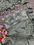 NEW ARRIVAL RANGOLI SILK EMBROIDERY SEQUENCE WORK READY TO WEAR SAREE STITCHED BLOUSE, KOTI WITH BELT PARTY WEAR WHOLESALE PRICE ETHNIC GARMENT (5)