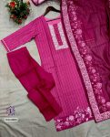 NEW ARRIVAL RAYON SLUB PRINTED EMBROIDERY WORK TOP BOTTOM WITH DUPATTA PARTY WEAR WHOLESALE PRICE ETHNIC GARMENT (8)
