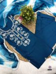 NEW ARRIVAL RAYON SLUB THREAD EMBROIDREY WORK TOP BOTTOM WITH DUPATTA PARTY WEAR WHOLESALE PRICE ETHNIC GARMENT (5)