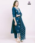 NEW ARRIVAL RAYON SLUB THREAD EMBROIDREY WORK TOP BOTTOM WITH DUPATTA PARTY WEAR WHOLESALE PRICE ETHNIC GARMENT (5)